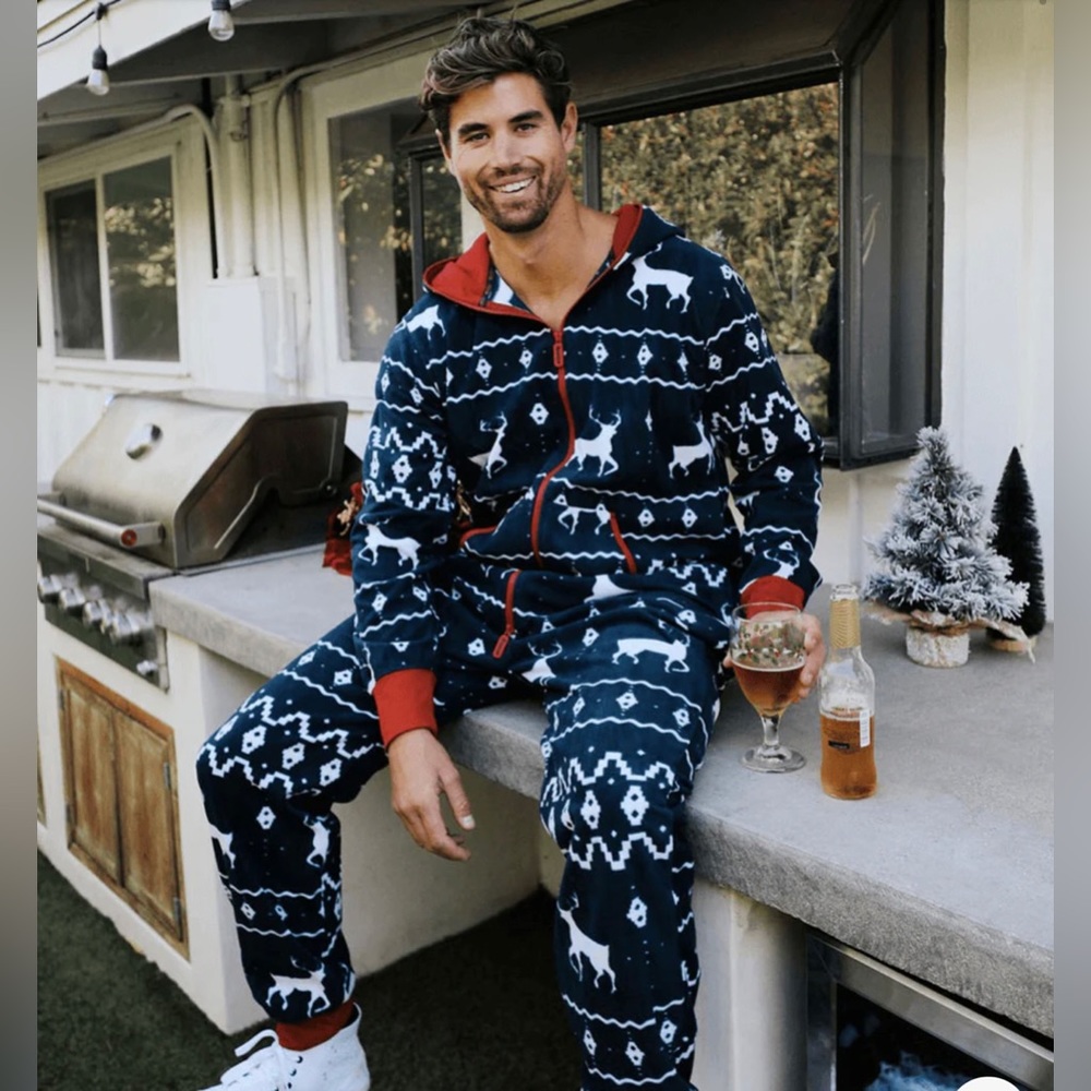 Tipsy Elves Blue Reindeer Jumpsuit 🎅